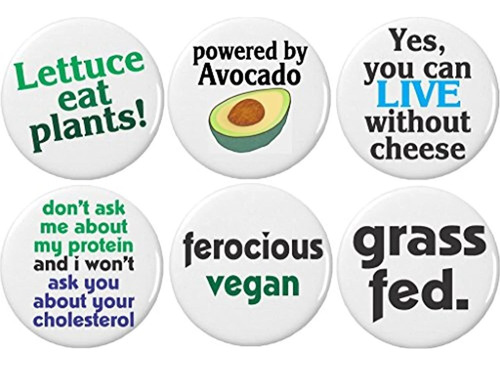 A&t Designs Set 6 Cute Funny Vegan Quotes