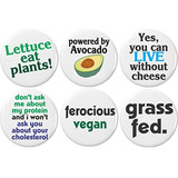 A&t Designs Set 6 Cute Funny Vegan Quotes