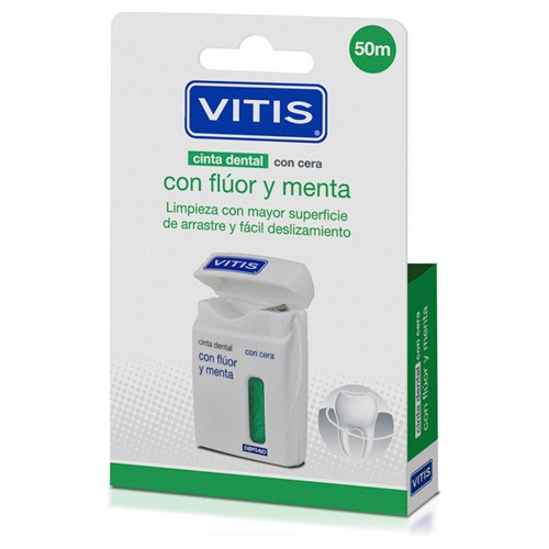 Vitis Cinta Dental Con Cera Fluor Y Menta