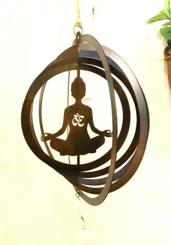 Móvil Colgante Chapa Calada Buda Yoga Om 