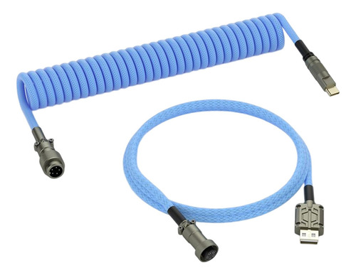 Cable De Aviación En Espiral Usb C Para Teclado Mecánico 1.5