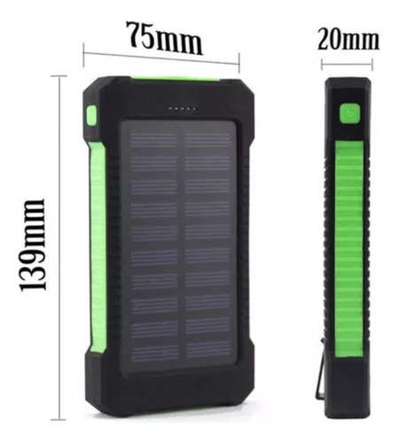 Banco De Carga Solar Impermeable De 20000 Mah