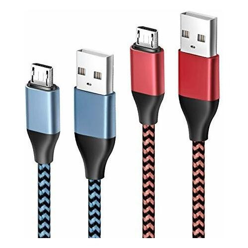 Pack Cable Control Ps4 Olort X2 10ft 0.48gbps -rojo/azul