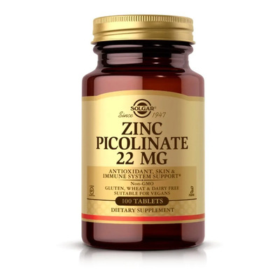 Solar Zinc Picolinato 22mg 100 Tabletas Z38 | MercadoLibre