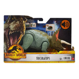 Jurassic World Dominion Triceratops Naranja Sonido Mattel Cd
