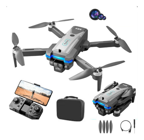 Drone S8s Pro Max Motor Brushless 3 Cameras Hd 4k 1 Bateria 