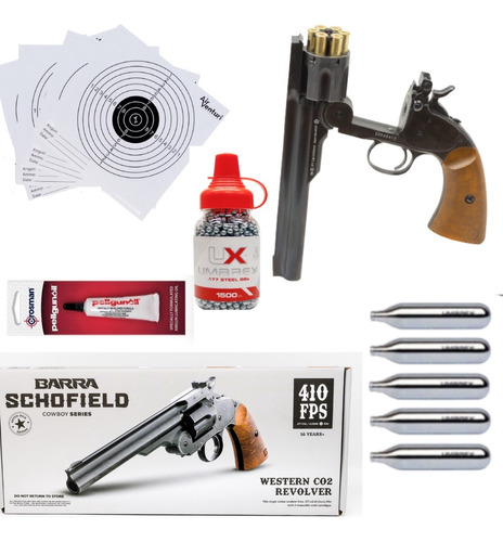 Kit Barra Schofield Cowboy 5 Tanques Co2 1500 Bbs Xchws C