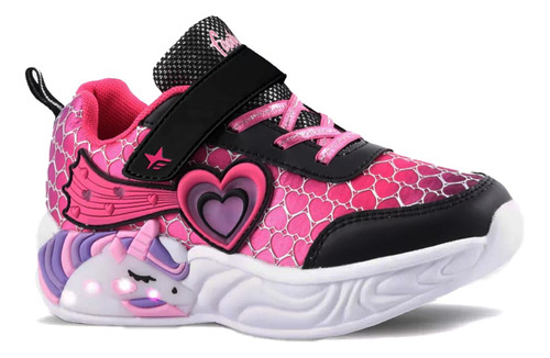 Zapatillas Footy Nena Luces Led Corazones Unicornio Wow743  