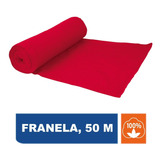 Franela De Algodón, En Rollo, 50 M, Color Rojo 57002