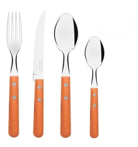 Set Juego 48 Cubiertos Tramontina Dynamic Asado Mango Madera