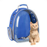Mochila Transportadora Gato/ Perro Burbuja Transparente. Fdm Color Azul