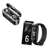 Combo Reloj Smartband M6 + Auricular Inalambrico F9 Touch