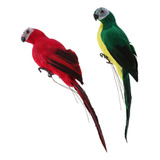 2 Piezas, Guacamayo, Loro, Animal Con Plumas Artificiales Re