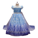 Frozen Elsa Princess Dress, Vestido De Manga Corta Con Lente