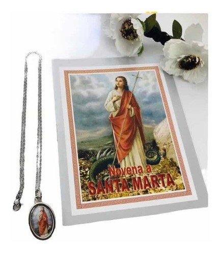 Medalla De Santa Marta Con Cadena + Novena