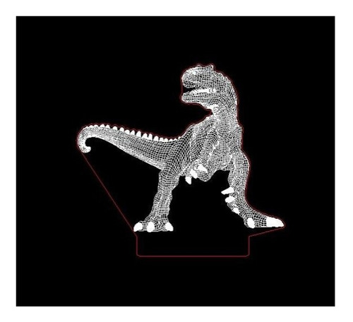 Luz Nocturna Led Rgb Dinosaurio 3d Control Remoto Color De La Estructura Blanca Color De La Pantalla Dino 4