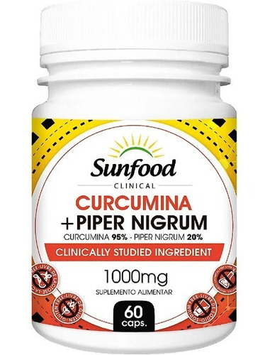 Curcumina 95% + Peperina 20% 60 Cápsulas Sunfood Clinical