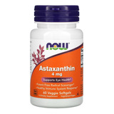 Astaxantina 4mg Now Foods 60vegs Softgel