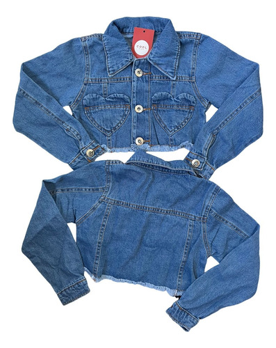 Jaqueta Jeans Infantil Menina Com Elastano Tamanho 4 6 8 Ano