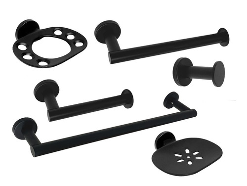 Kit Baño Bronce Negro Currao Palermo X 6 Piezas