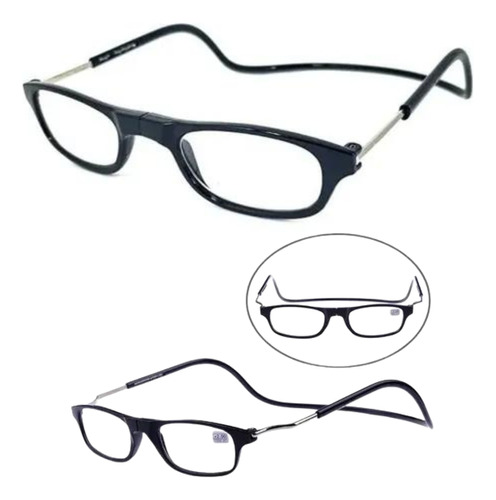 Óculos De Leitura Descanso Perto Com Imã Grau +2.50 Preto