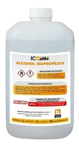Alcohol Isopropílico Puro Al 99.8% 1 Litro Icoptiks 