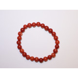 Pulsera De Coral Rojo Natural  0.8   Mm 