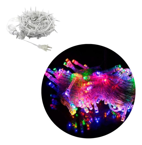 100 Luces Arroz 8 Metros Led Color Multicolor Navidad Arbol