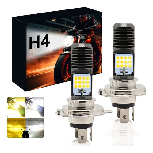 2 Foco Led Luz De La Cabeza De Motocicleta Led H4 Ba20d P15d