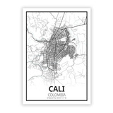 Poster Mapa Ciudad Cali | Diseño Map | A4 21x29.7cm Digital