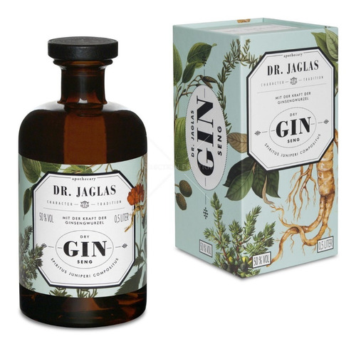 Gin Dr Jaglas Dry Gin Seng Con Estuche Goldbottle