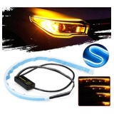 Tira Led 60cm Dual Secuencial Plana Instala Sin Abrir Faro..