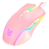 Mouse Gamer Onikuma Cw905 Rosado Con Led Rgb