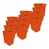 Pack De 12 Cestos Rectangulares De 13 L Color Naranja