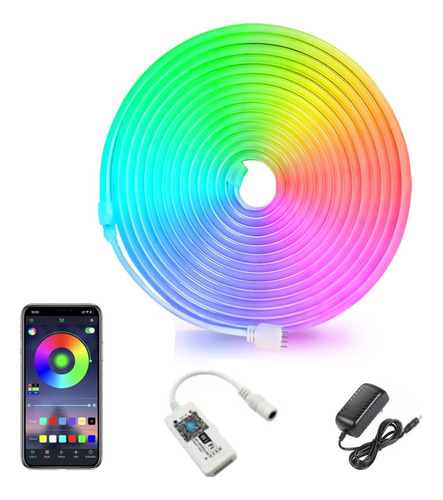 Kit Manguera Led Rgb Luces Neon Rgb Led Flex 5mts Wifi App 