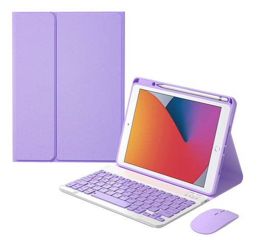 Funda Lienzo Con Teclado Y Mouse For iPad 10.2 9º 8º 7º