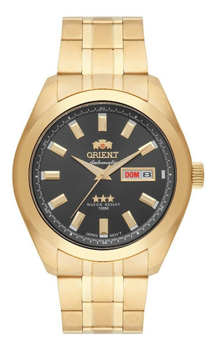 Relógio Orient Masculino Automático 469gp075 G1kx Dourado Cor Do Fundo Grafite