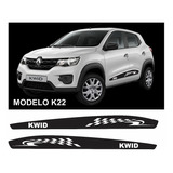 Adesivo Faixa Lateral Kwid Preta/branca K22