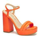 Zapatilla Plataforma Forever 21 Doble Tira Naranja Casual 