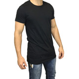 Camisa Longline Oversized Lisa Básica Blusa Roupa Masculina