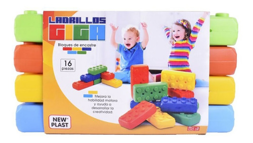 Ladrillos Gigantes X 16 Juguete Encastrable Juegos Bebe Niño