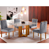 Conjunto Sala De Jantar Mesa 4 Lugares Lisy Móveis Mundial