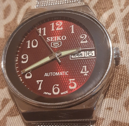 Seiko 5 Relógio Vintage Automatic 6309a Japan Mens D/d Brown