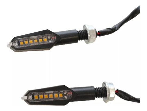 Juego Giros Led Ambar Doble Cara Guiño Universal Moto 5w 12v