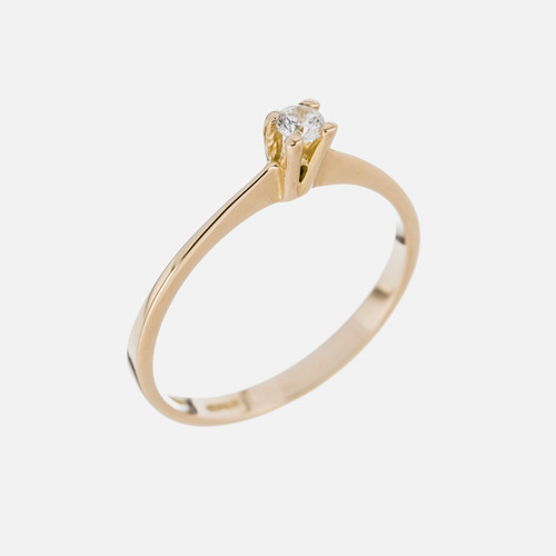 Anillo Compromiso Solitario Oro 18k