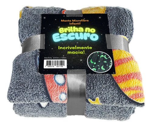 Manta Soft Brilha No Escuro Cobertor Infantil Fluorescente | Parcelamento sem juros