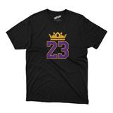 Remera Basket Nba Los Angeles Lakers Negra Logo Lebron 23