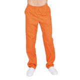 Pantalon Para Chef Unisex Naranja Con Resorte Bolsillos T. M