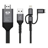 D Mirascreen Ld29 3 Em 1 Tipo C/micro-usb Para Cabo Hdmi