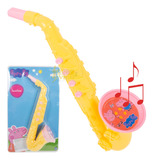 Saxofone Infantil Brinquedo Plástico Linha Peppa Pig Candide